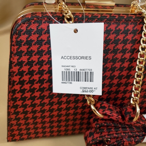 C Est.1946 mini Houndstooth handbag radiant red - Picture 12 of 16